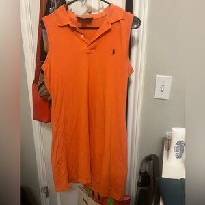 Orange Sleeveless Polo Dress